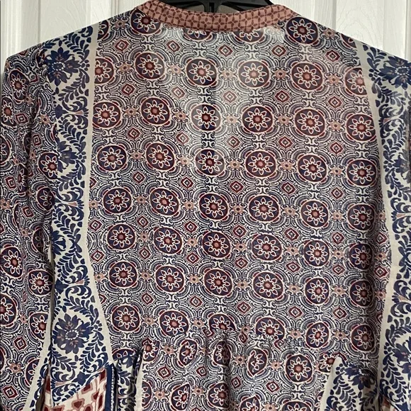 American Rag Cie lightweight sheer boho lace front shirt blouse top size XL - Picture 9 of 13